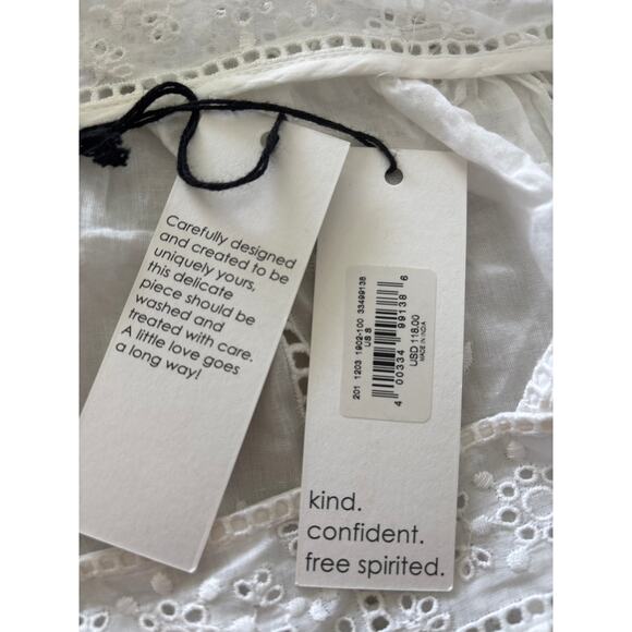 Unsubscribed Tank Top Women Size Small White Semisheer Eyelet Embroidered Floral - Picture 6 of 13